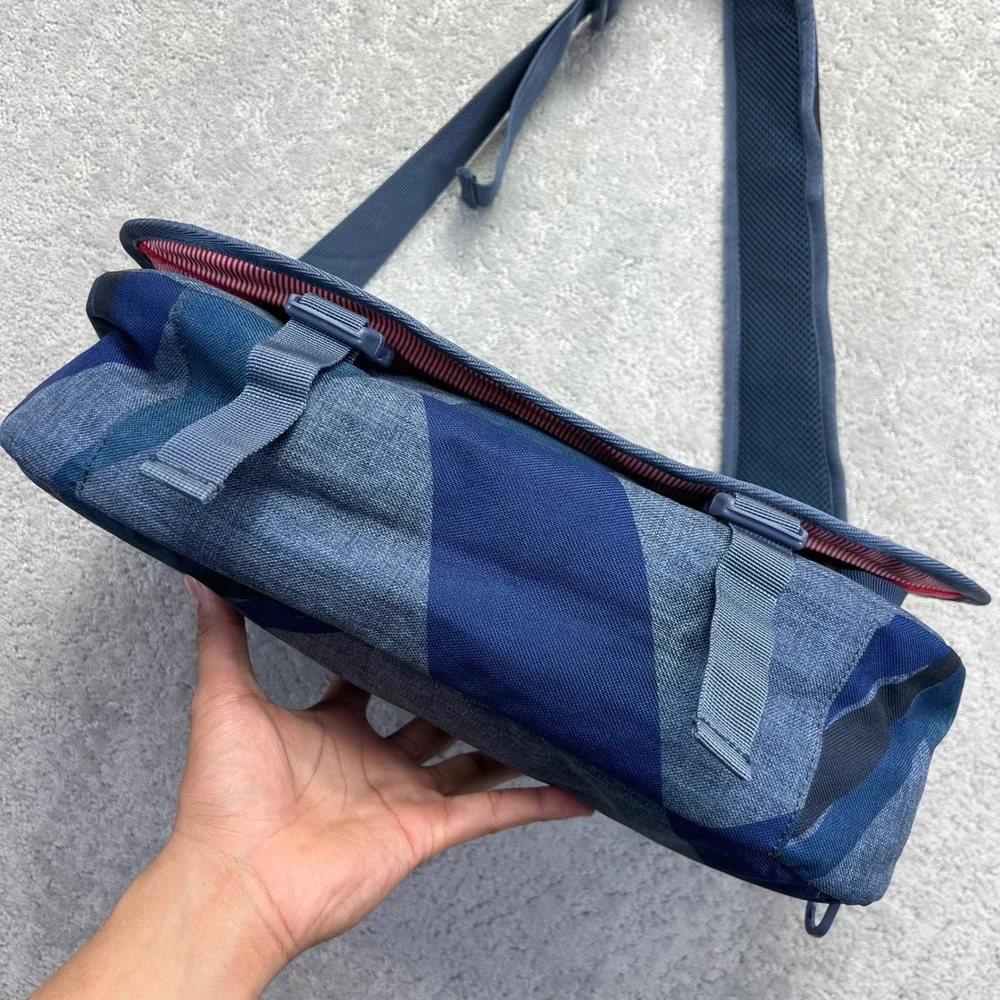 Herschel Supply Co Messenger Bag Blue Geometric‎ Laptop Crossbody School Travel